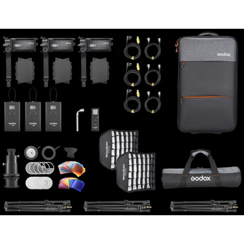 Godox S60-B Bi-Color LED Focusing 3-Light Kit