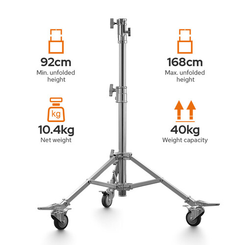 Godox Heavy-Duty Steel Roller Stand (Small, 5.5')