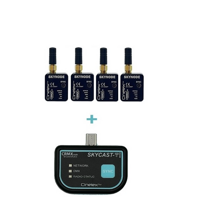 Cinelex Bundle Includes: 1x SKYCAST-C-RDM, 4x SKYNODE²