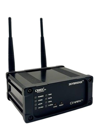 Cinelex Wi-Fi Art-Net to Wireless DMX Compact Converter Transmitter – all new feature set. ArtNet, sACN and DMX protocols. User settable SSID & Password. USB-C Power