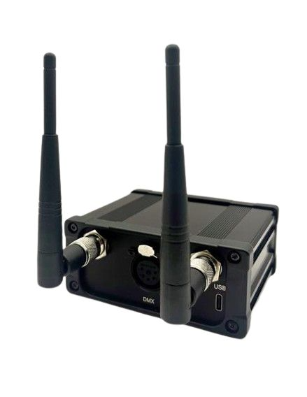 Cinelex Wi-Fi Art-Net to Wireless DMX Compact Converter Transmitter – all new feature set. ArtNet, sACN and DMX protocols. User settable SSID & Password. USB-C Power