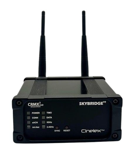Cinelex Wi-Fi Art-Net to Wireless DMX Compact Converter Transmitter – all new feature set. ArtNet, sACN and DMX protocols. User settable SSID & Password. USB-C Power