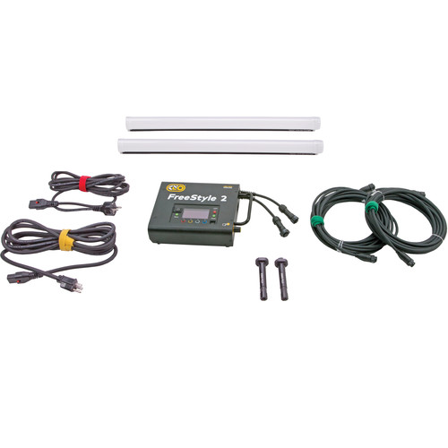 Kino Flo - SYS-FTS2002 - FreeStyle 2ft LED DMX System (2-Tube), Univ Baby Pin Mount (MTP-F101) (x2), FreeStyle 2ft LED Tube (x2)