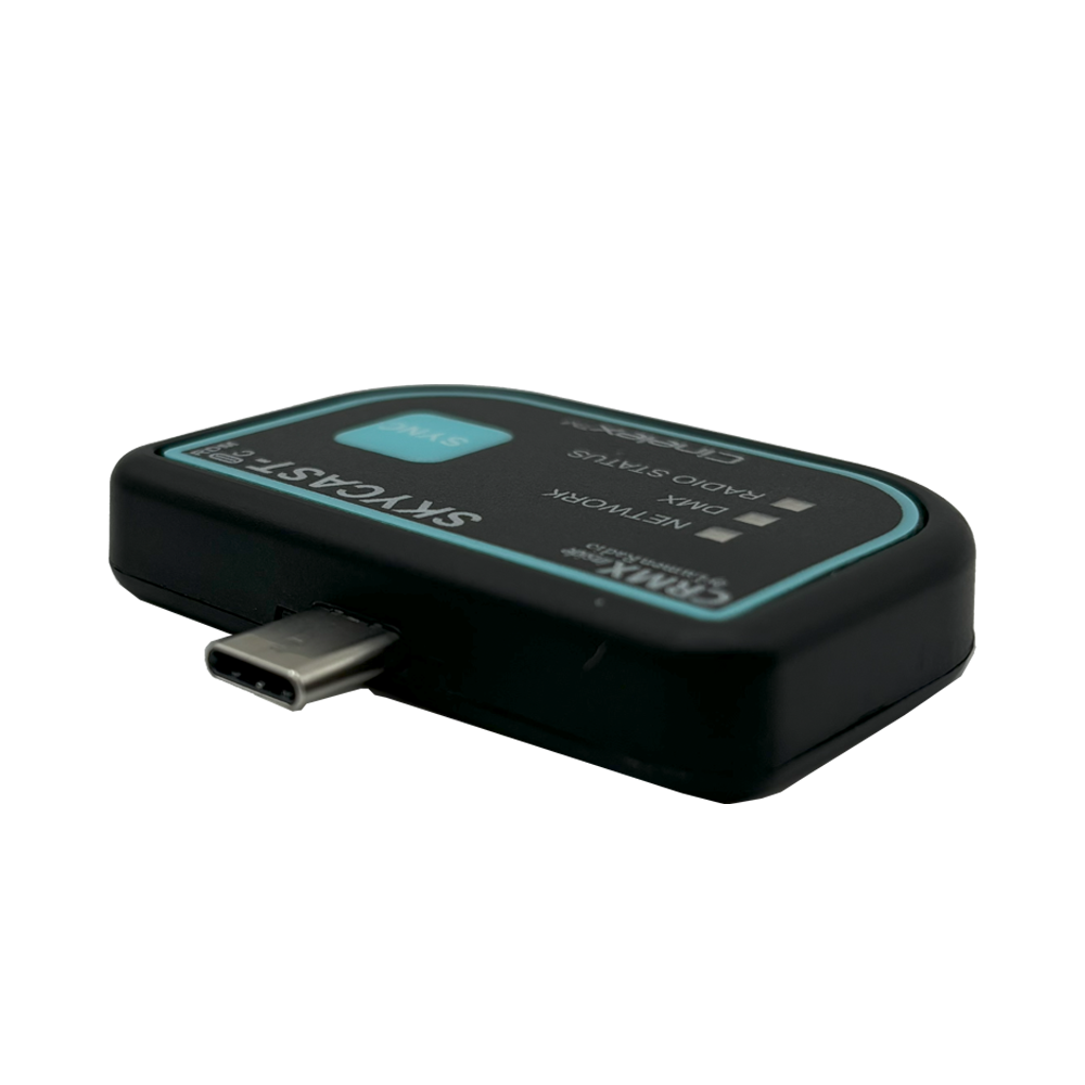 SKYCAST-C - CINELEX SKYCAST - USB-C to CRMX Wireless DMX Transmitter